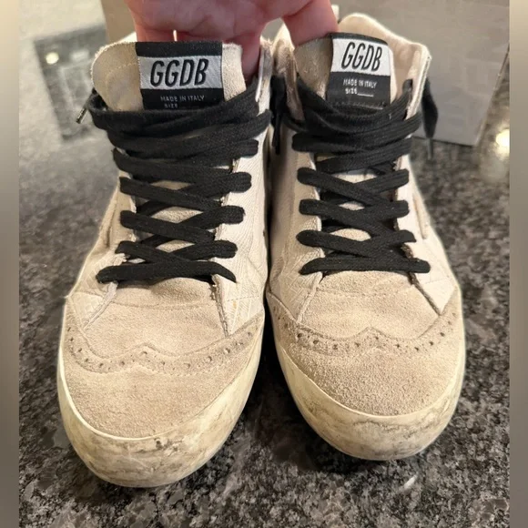 RARE Golden Goose Mid Star Sneakers White Python & Suede Size 39 EUC w Dust Bag🖤 - Picture 15 of 17